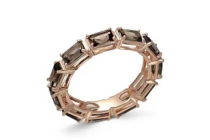 Кольцо Дорожка из красного золота с 10 раухтопазами