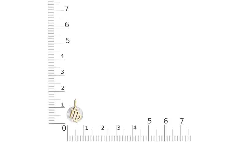 Подвеска Дева из жёлтого золота с перламутром