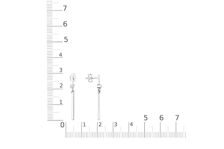 Серьги-пусеты из белого золота с 2 бриллиантами