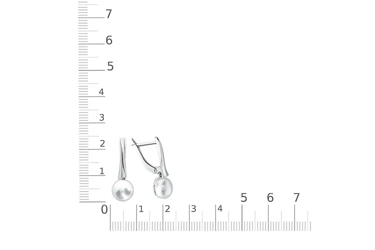 Серьги из белого золота с 2 жемчужинами