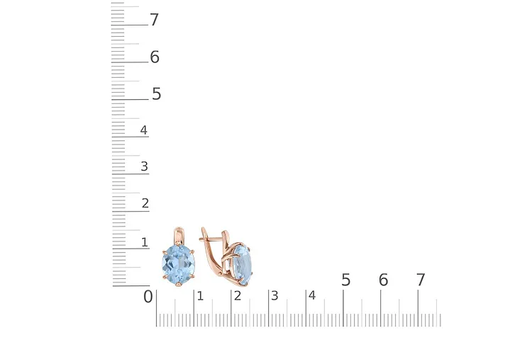 Серьги из красного золота с 2 топазами sky