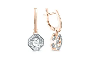 Серьги из красного золота с 42 бриллиантами