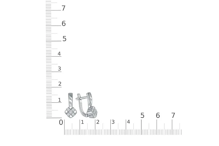 Серьги из белого золота с 10 бриллиантами