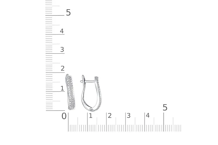 Серьги Дорожки из белого золота с 28 фианитами