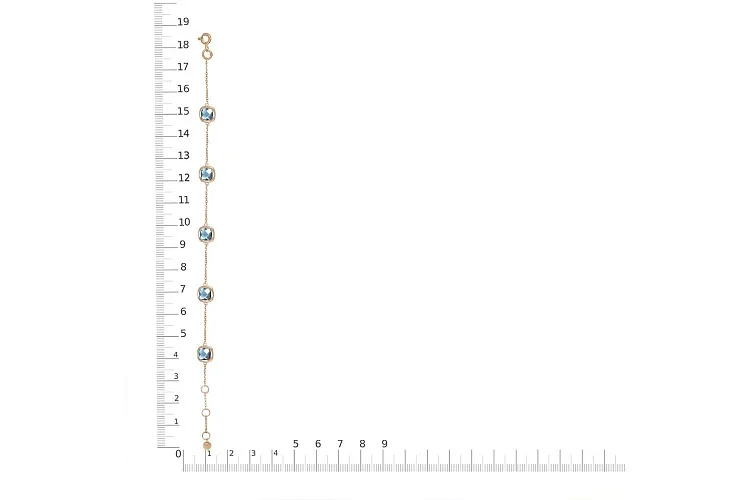 Браслет из красного золота с 5 топазами swiss