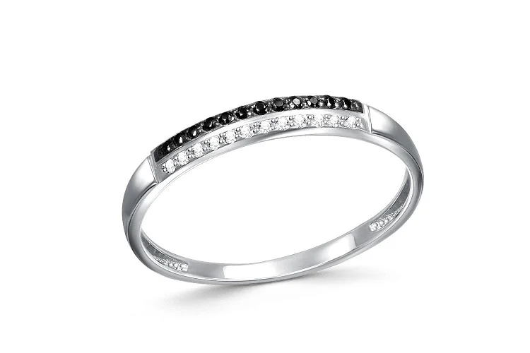 Кольцо Дорожка из белого золота с 24 фианитами