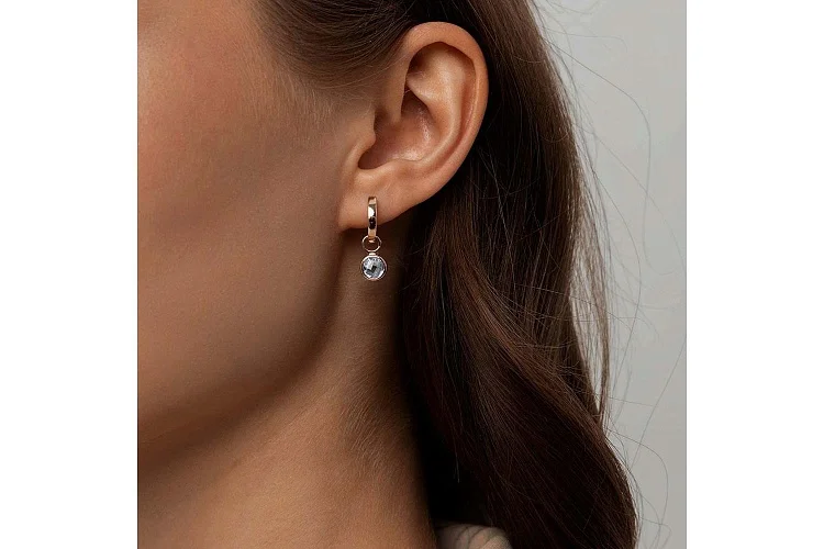 Подвеска серёг-трансформеров из красного золота с горным хрусталём