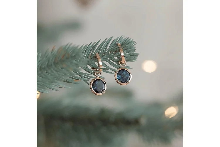 Серьги-трансформеры из красного золота с 2 топазами лондон