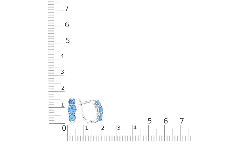 Серьги из белого золота с 6 топазами swiss