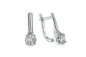 Серьги из белого золота с 2 бриллиантами