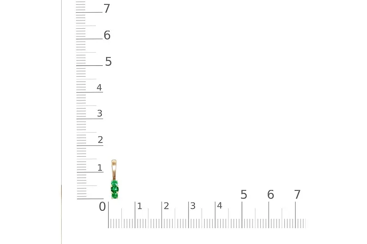 Подвеска из красного золота с 3 изумрудами