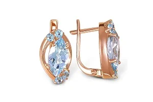 Серьги из красного золота с 10 топазами sky