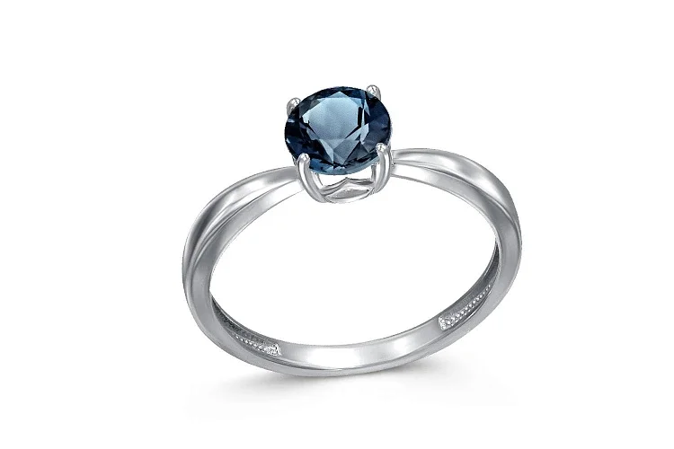Кольцо из белого золота с топазом лондон