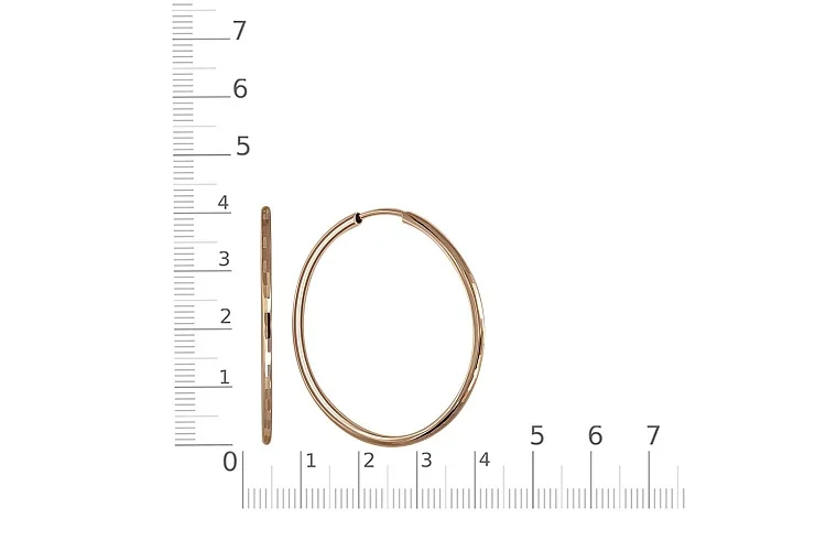 Серьги-конго из красного золота без вставок