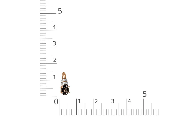 Подвеска из красного золота с раухтопазом и 7 фианитами