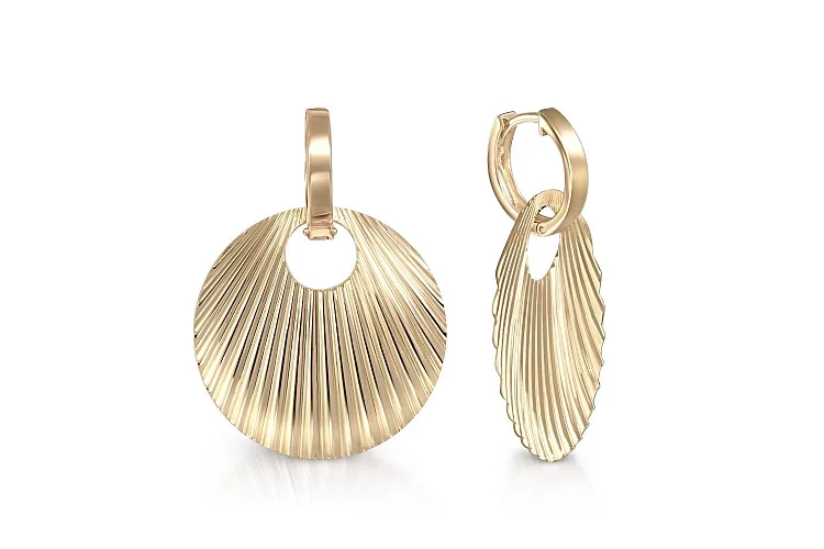 Серьги-трансформеры Круги из жёлтого золота без вставок