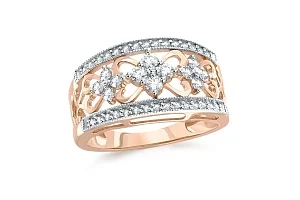 Кольцо из красного золота с 42 фианитами