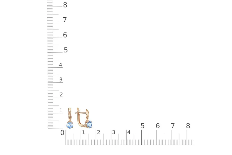 Серьги из красного золота с 2 топазами swiss