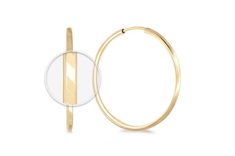 Серьги-конго из жёлтого золота без вставок