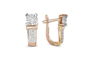 Серьги из красного золота с 18 бриллиантами