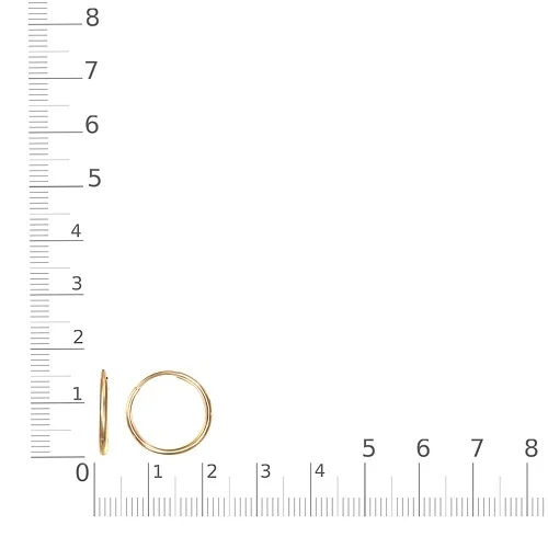 Серьги-конго из жёлтого золота без вставок