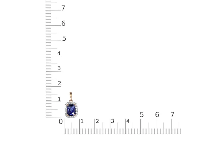 Подвеска из красного золота с корундом и 18 фианитами
