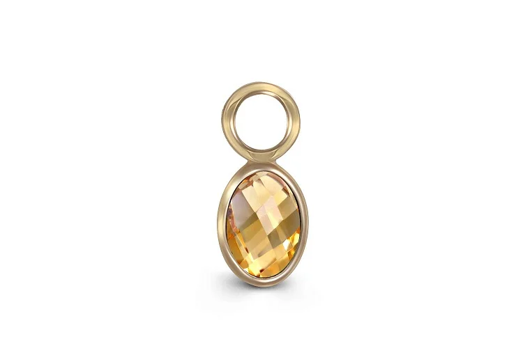 Подвеска серёг-трансформеров из жёлтого золота с цитрином