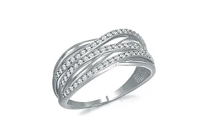 Кольцо из белого золота с 61 фианитами