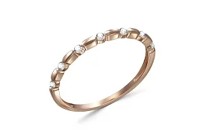 Кольцо Дорожка из красного золота с 7 фианитами