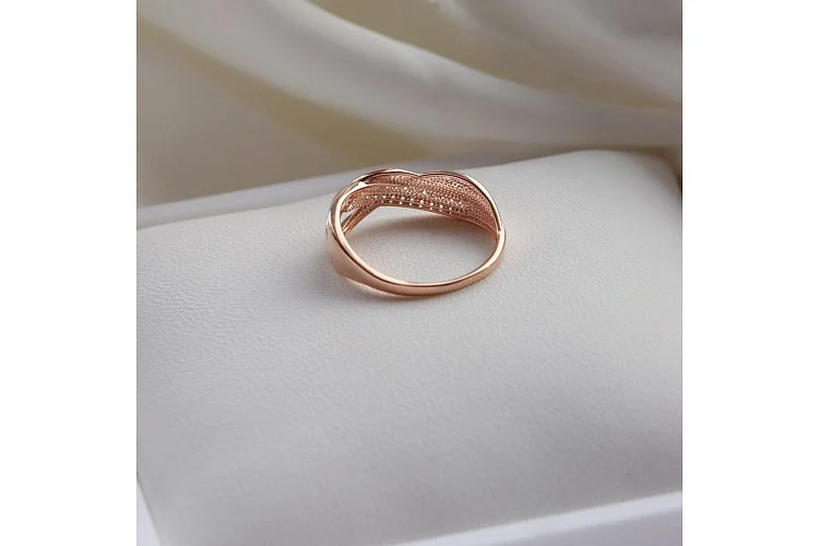 Кольцо дорожка из красного золота с 31 бриллиантами