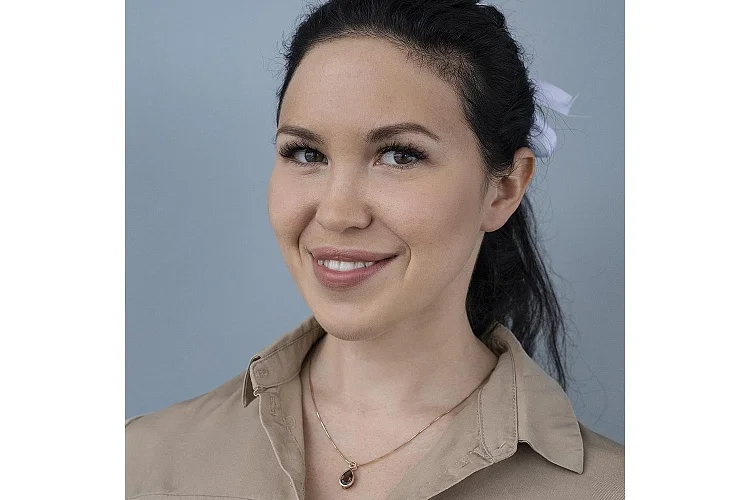 Подвеска капля из красного золота с раухтопазом