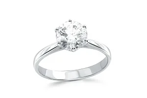 Кольцо из белого золота с муассанитом