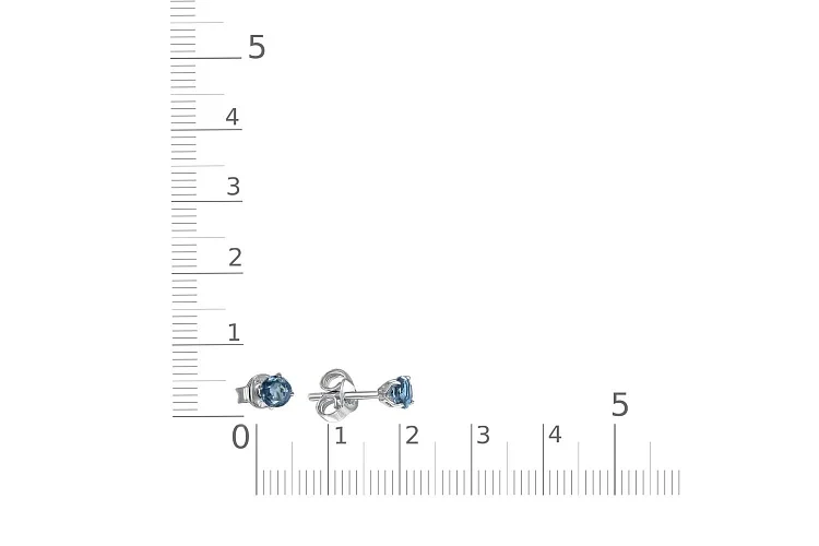 Серьги-пусеты из белого золота с 2 топазами лондон