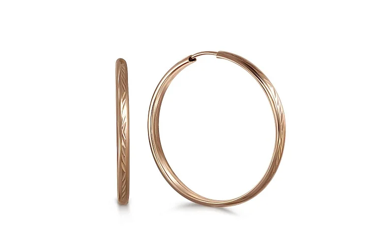 Серьги-конго из красного золота без вставок