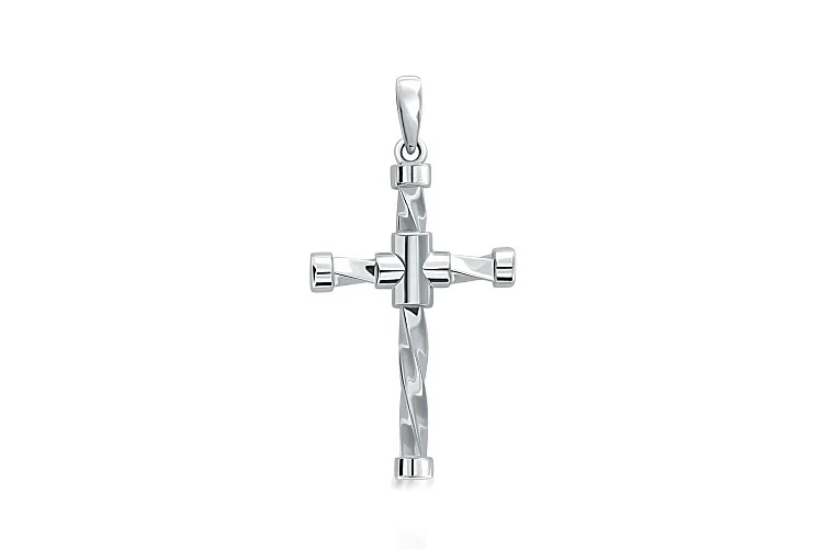 Крест из белого золота без вставок