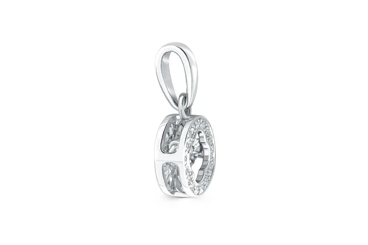 Подвеска Клевер из белого золота с 17 бриллиантами