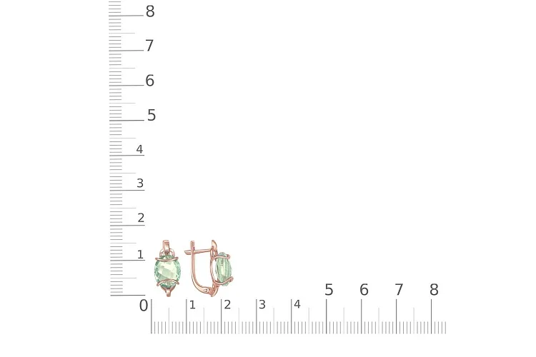 Серьги из красного золота с 2 аметистами