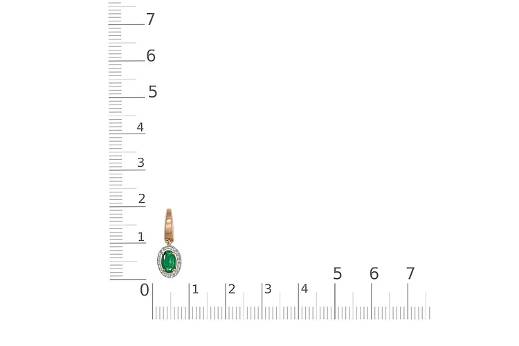 Подвеска из красного золота с изумрудом и 18 бриллиантами
