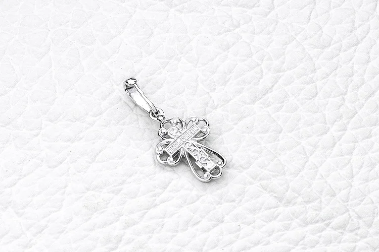 Крест из белого золота без вставок