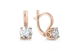 Серьги из красного золота с 2 муассанитами