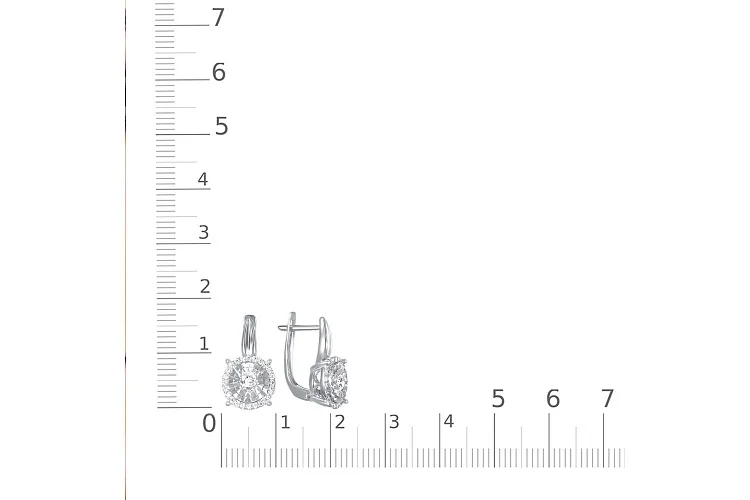 Серьги из белого золота с 50 бриллиантами