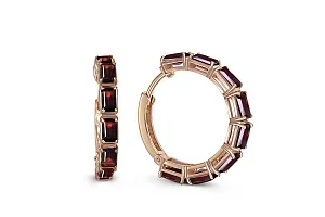 Серьги из красного золота с 16 гранатами