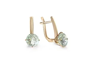 Серьги из жёлтого золота с 2 аметистами