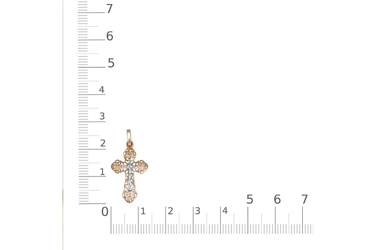 Крест из красного золота без вставок