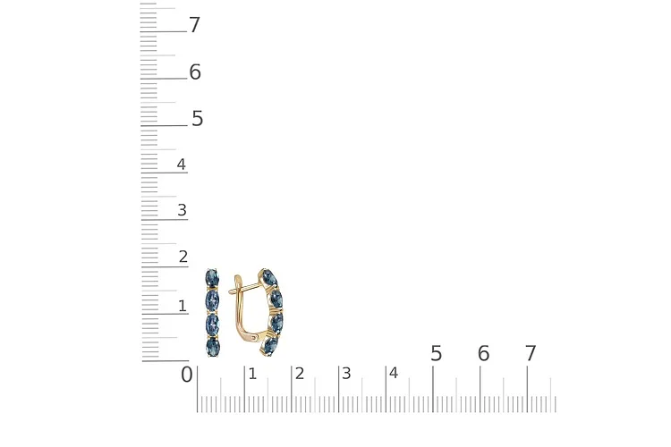 Серьги Дорожки из жёлтого золота с 6 топазами лондон