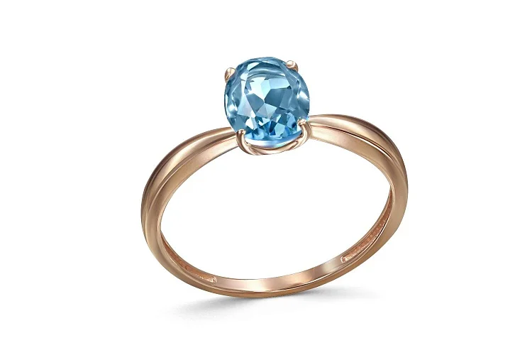 Кольцо из красного золота с топазом swiss