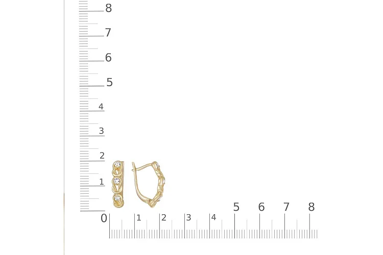 Серьги из жёлтого золота с 6 бриллиантами