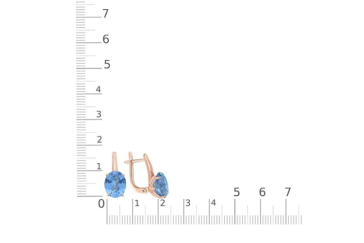 Серьги из красного золота с 2 топазами swiss