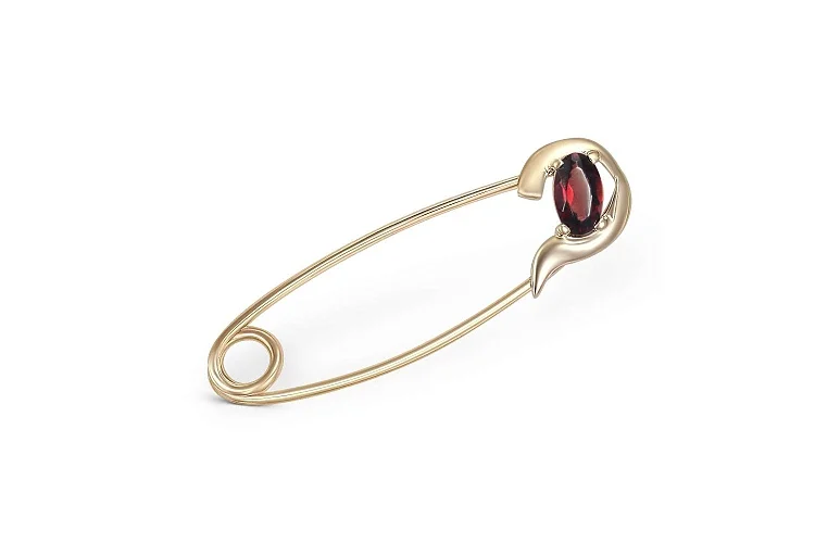 Булавка из жёлтого золота с гранатом