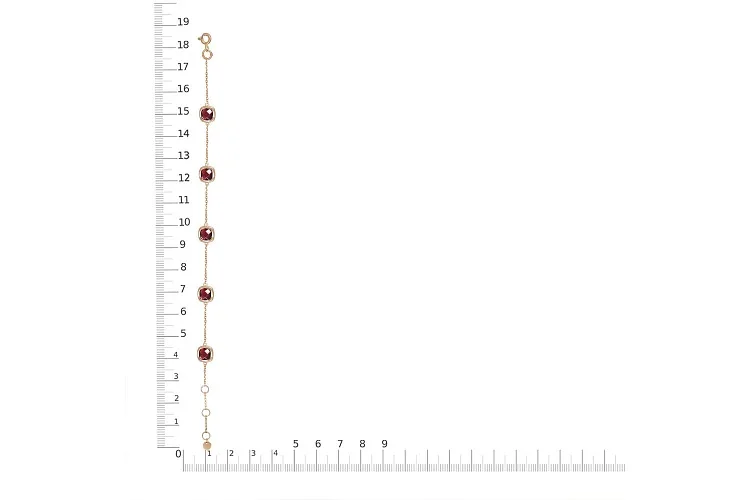 Браслет из красного золота с 5 гранатами